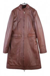 MONCLER down liner leather coat