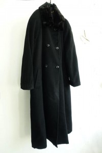 mink detail pure cashmere coat