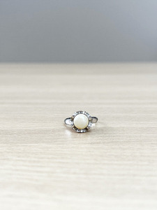 925 silver &amp; genuine pearl ring