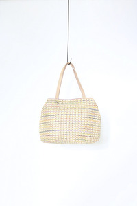 natural weave &amp; leatehr bag